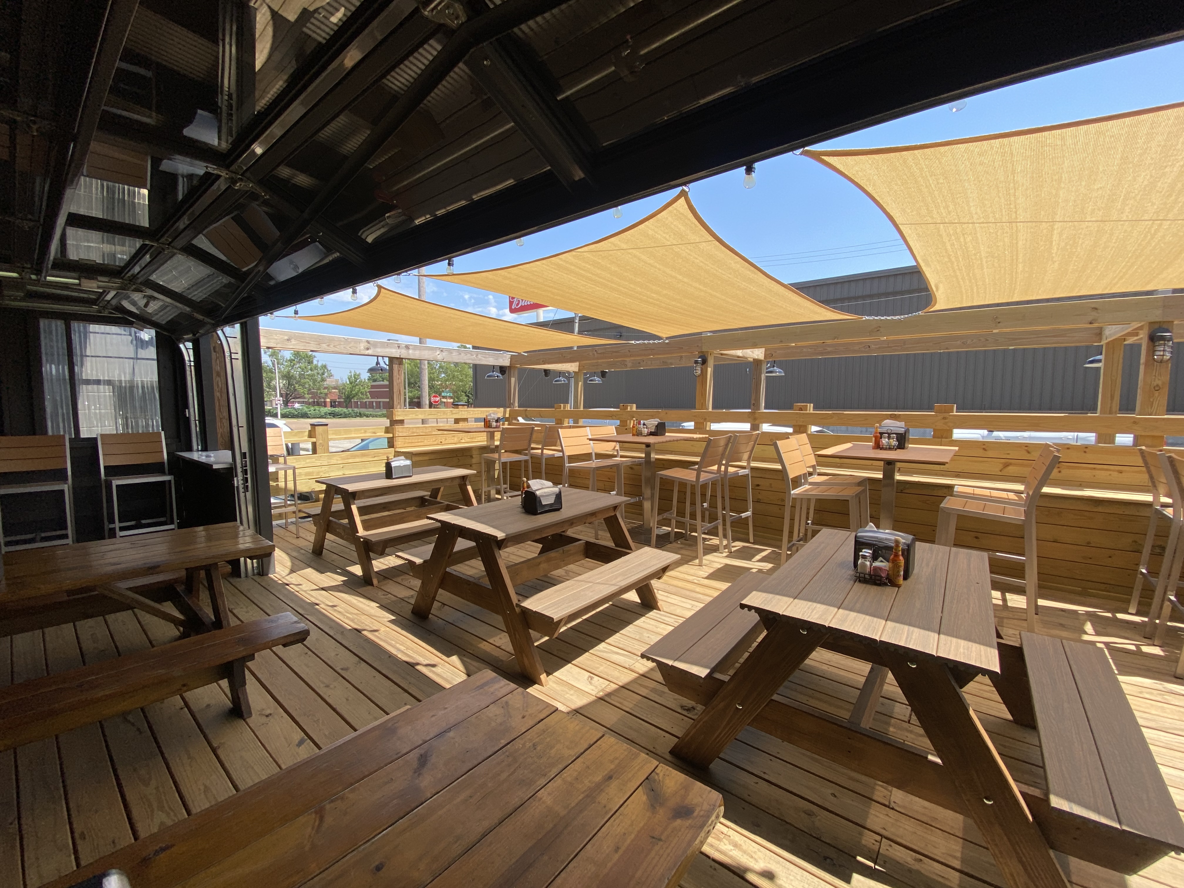 momma's patio with shaded canopies