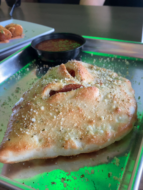 calzone on platter