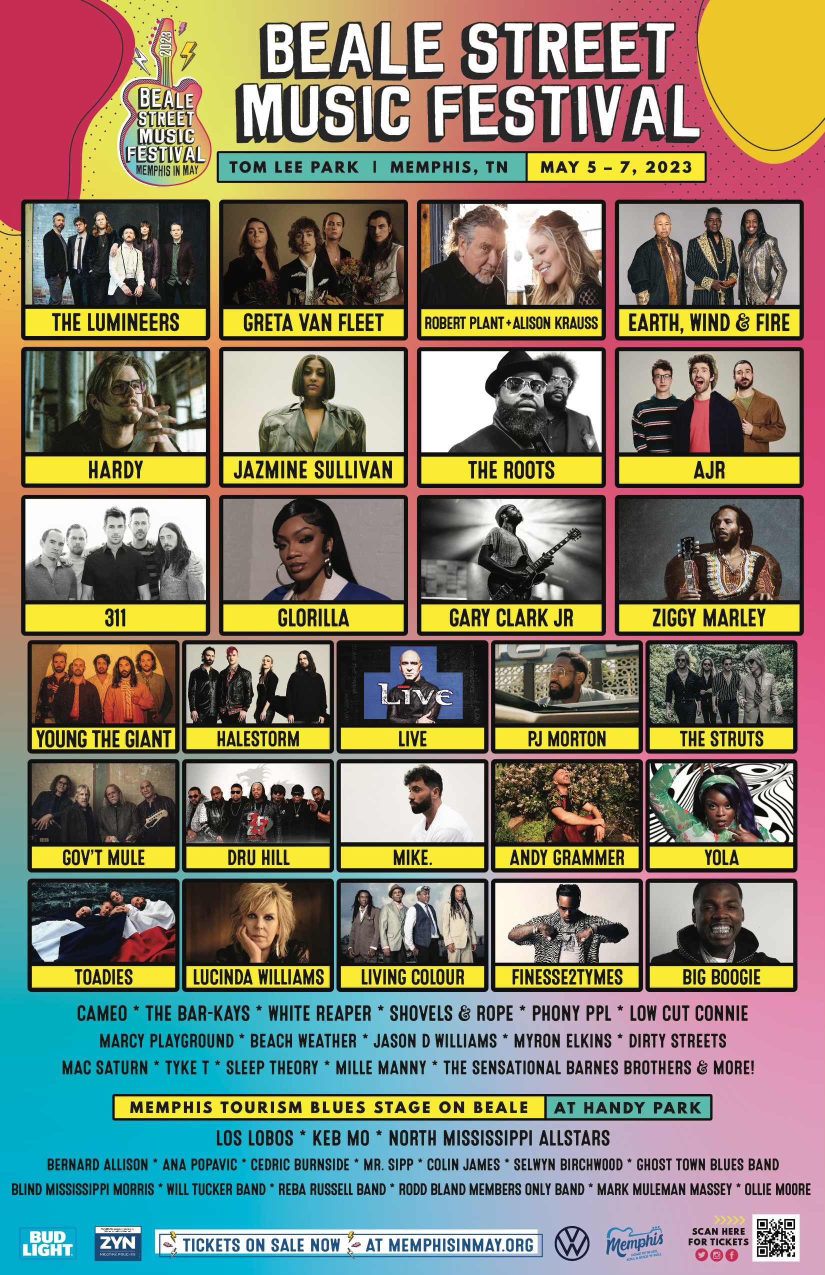 2023 Beale Street Music Festival Lineup Poster