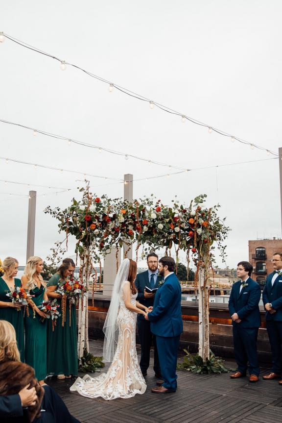 Wedding ceremony at Old Dominick Distillery