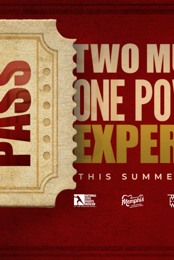 Graphic for the Civil Rights Pass: Two Museums. One Powerful Experience This Summer in Memphis.