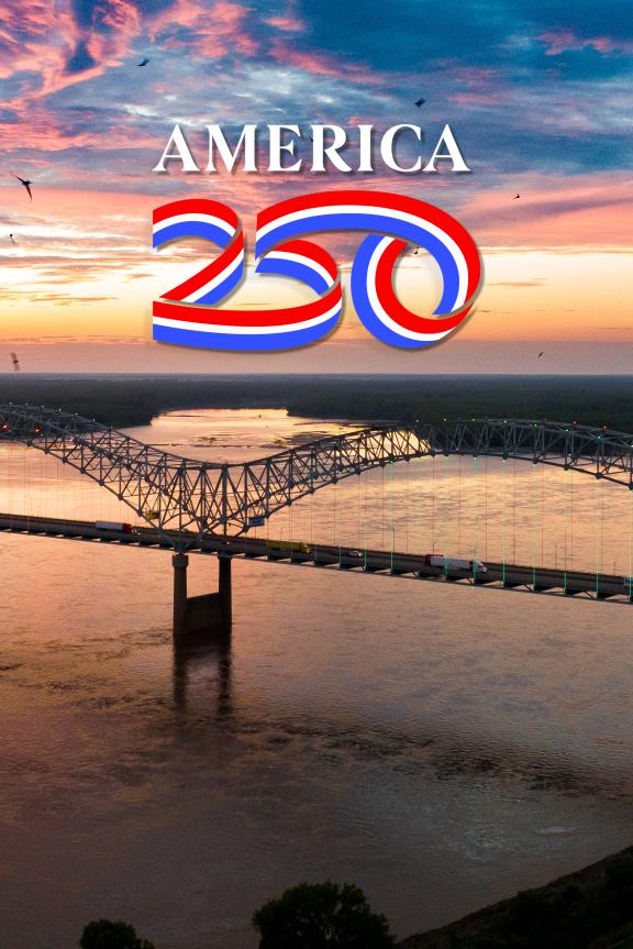 Hernando de Soto Bridge at sunset 