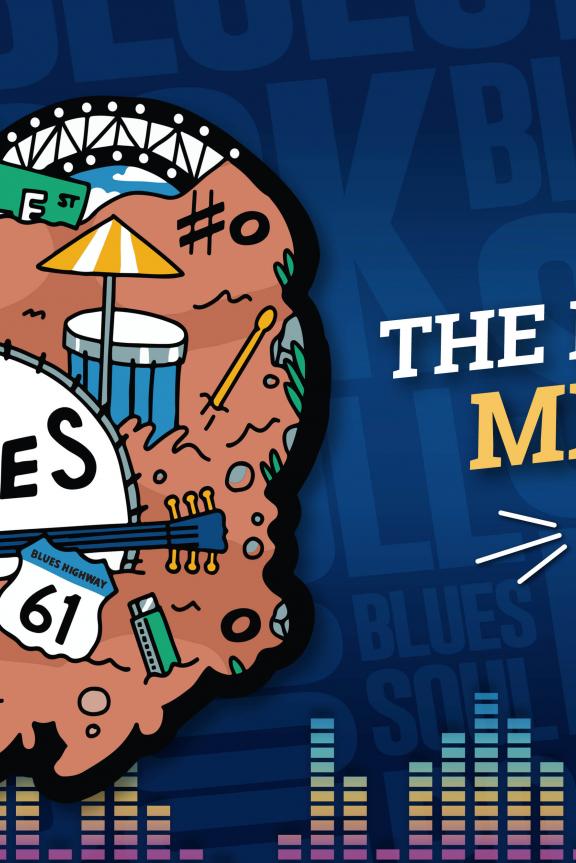 The Roots of Memphis Music Bollard Project at FedExForum illustrates the history of the blues