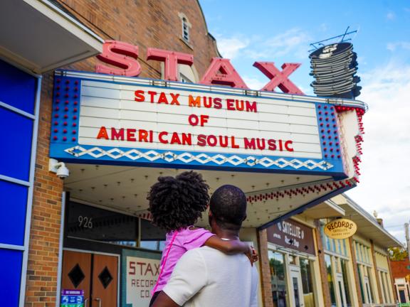 Dad and daughter at the Stax