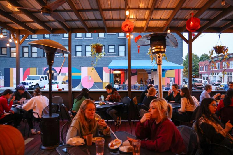 Photo of people eating on the patio of Good Fortune Patio
