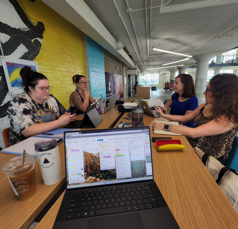 team meeting at Crosstown Concourse