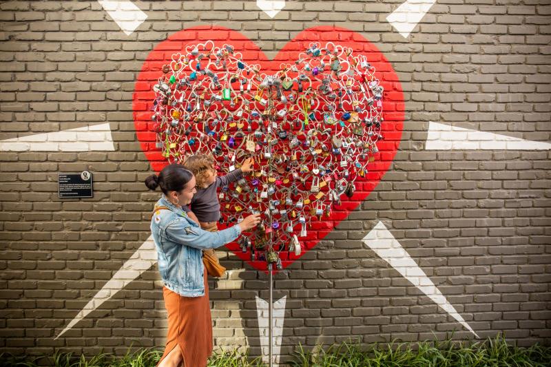 Heart Love Lock Mural