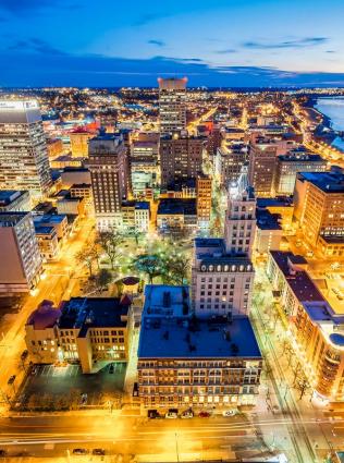 Aerial view of downtown Memphis