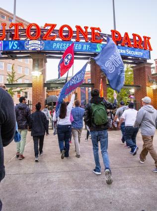 901 FC fans heading into AutoZone Park.