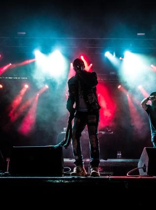 Performer on stage at Mempho Music Fest.