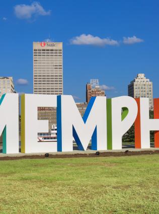 MEMPHIS Sign on Mud Island