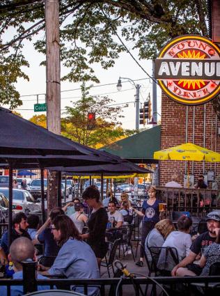 patio at young ave deli