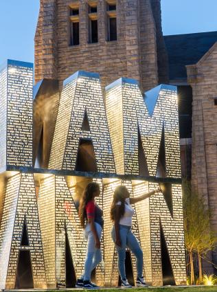 Sculpture at I Am A Man Plaza.