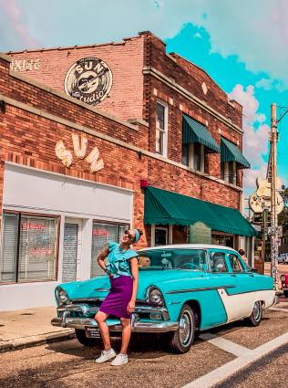 Outside Sun Studio in Memphis