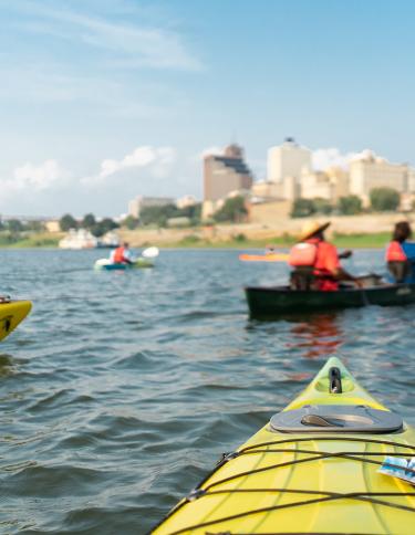 Kayaking on the Mississippi River in Memphis