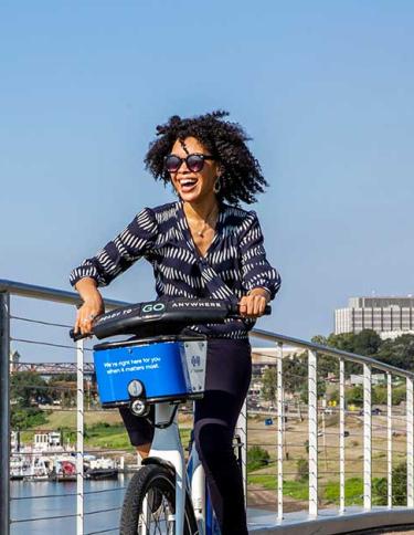 Biking at Beale Street Landing in downtown Memphis