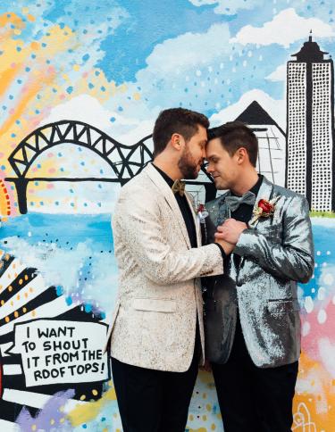 Grooms at a Balinese Ballroom wedding in Memphis