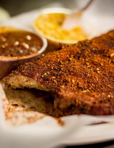 Dry rub ribs from World Famous Rendezvous.