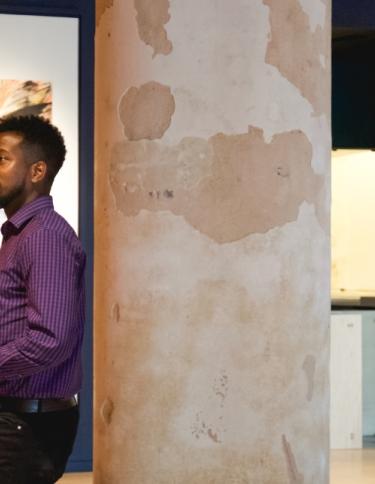 Man and Woman admiring Crosstown Arts Gallery