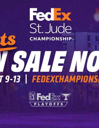 graphic promoting tickets on sale for FedEx St. Jude Championship