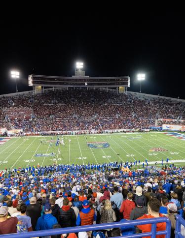 Crowd-view of the field at Simmons Bank Liberty Stadium during the AutoZone Liberty Bowl.