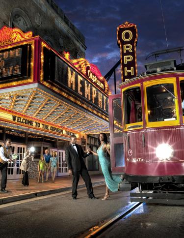 The Orpheum Theatre and trolley. Photo Credit: Phillip Parker