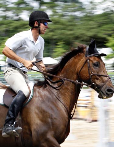 Jockey riding horse