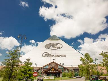 Exterior of Bass Pro Pyramid and Big Cypress Lodge