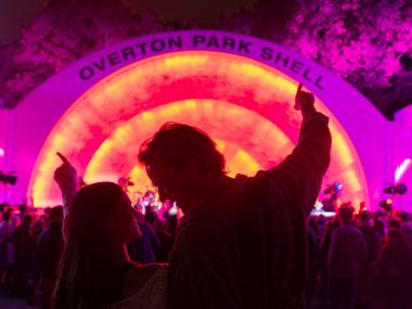 Couple enjoying live music at the Overton Park Shell
