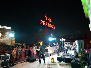 Band Playing on Rooftop of Peabody