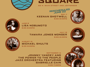 Sunset Jazz Square Rain Date Poster