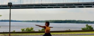 Yoga on the river