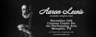 Aaron Lewis holding an acoustic guitar in the Acoustic Origins Tour graphic for his November 12 performance at the Cannon Center for the Performing Arts