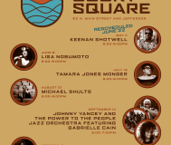 Sunset Jazz Square Rain Date Poster