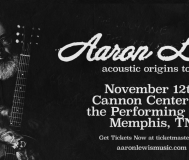 Aaron Lewis holding an acoustic guitar in the Acoustic Origins Tour graphic for his November 12 performance at the Cannon Center for the Performing Arts