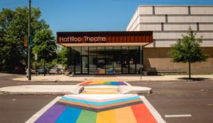 LGBTQ+ Rainbow Crosswalk by Hattiloo Theatre in Overton Square Photo