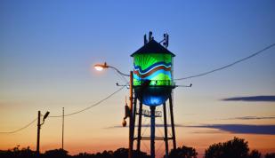 Broad Avenue water tower - landscape - Andrea Zucker Photo