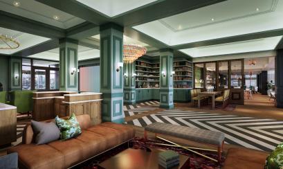 Memphian Hotel Lobby Rendering | The Memphian