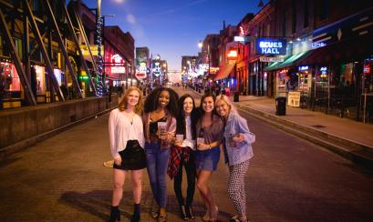 group of girls out on beale street