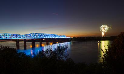 Mighty Lights show at Big River Crossing in Memphis
