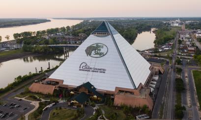 Aerial view of Bass Pro at the Pyramid | by Sean Fisher/Mr. Bootstraps.