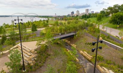 Tom Lee Park Landscapes and Memphis Skyline
