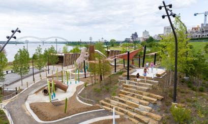 aerial of tom lee park