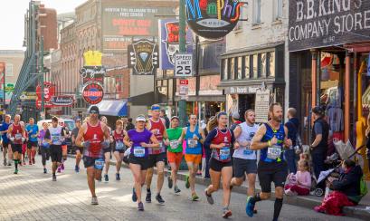 St. Jude Marathon runners on Beale Street