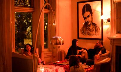 people hanging out in Mollie Fontaine Lounge