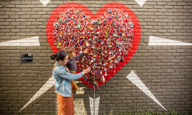 Heart Love Lock Mural