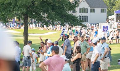 Fedex St Jude Championship crowds line golf course