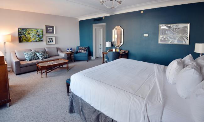 Inside a guest room at The Peabody Memphis.