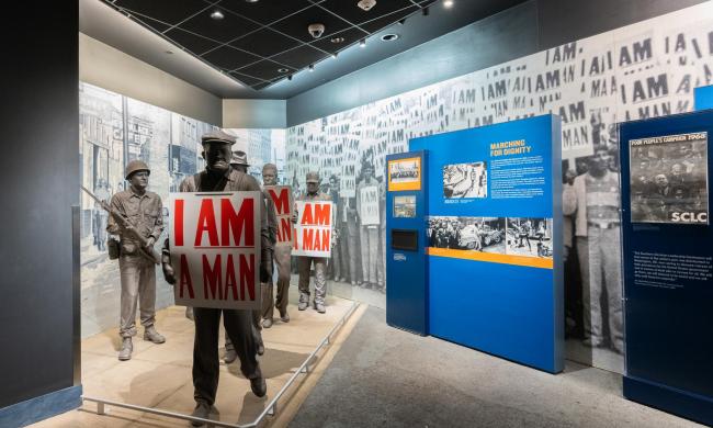 I AM A MAN display of the 1968 Memphis Sanitation Strike at the National Civil Rights Museum.