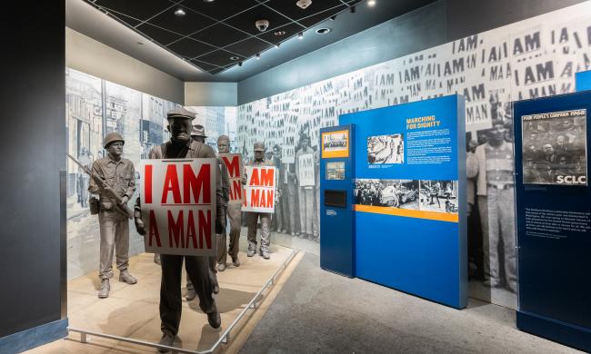 I AM A MAN protest exhibit at National Civil Rights Museum.